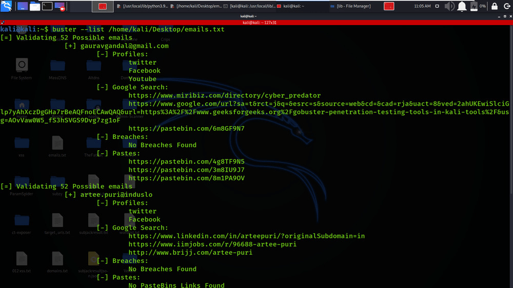 Buster An advanced tool for Email Reconnaissance