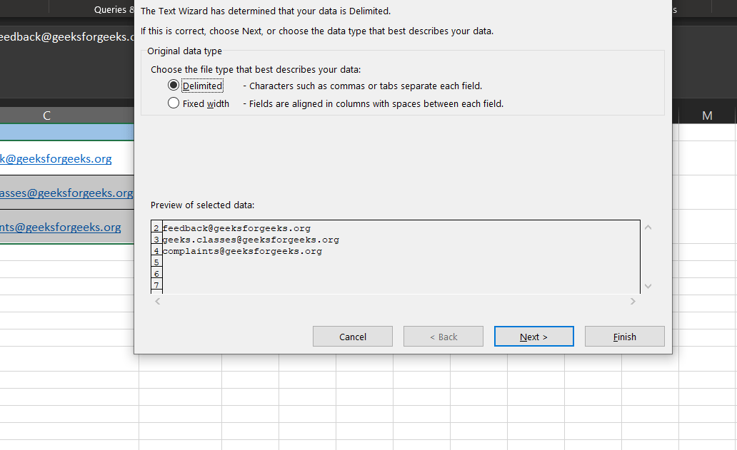 How to Extract Text before Sign from an Email Address in Excel