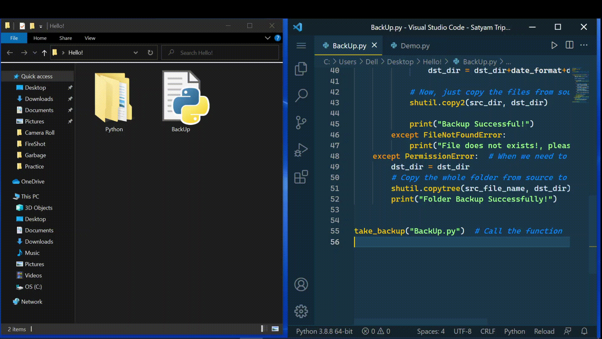 Automate backup with Python Script