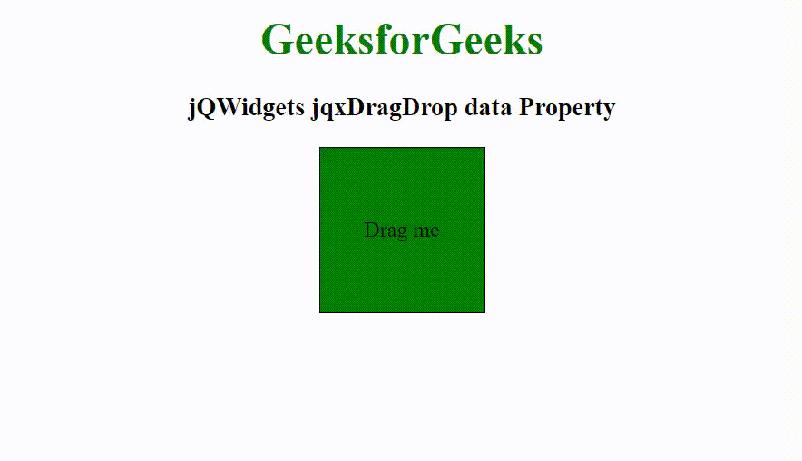 jQWidgets jqxDragDrop data Property