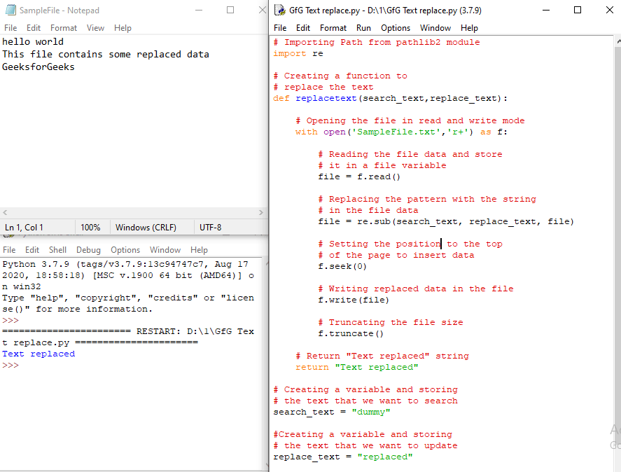 How to search and replace text in a file in Python ?