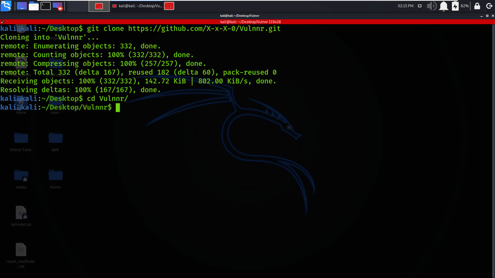 Vulnnr Vulnerability Scanner and Auto Exploiter in Kali Linux