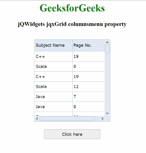 Jquery How To Change Column Name In Column Chooser Pop Up In Jqgrid