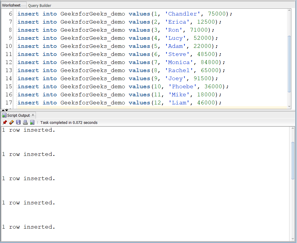 WIDTH_BUCKET( ) Function in Oracle