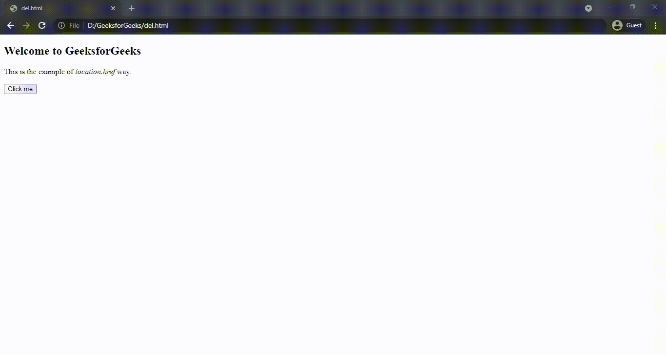 How to redirect to another webpage using JavaScript ?