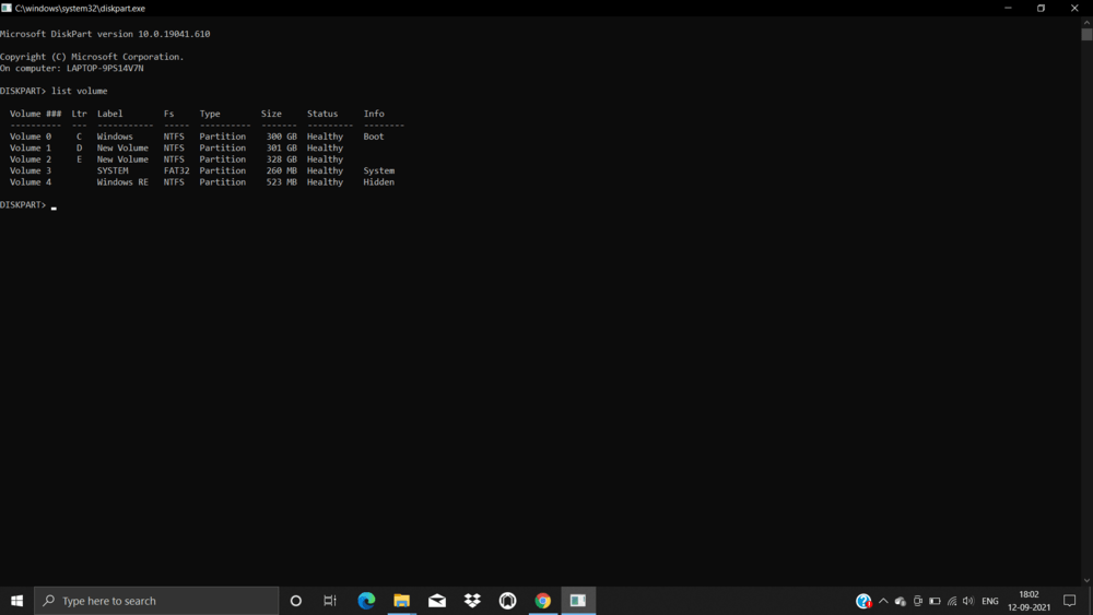 Diskpart Command in Windows