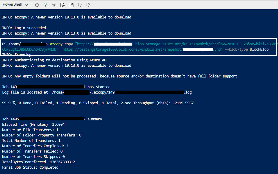 Microsoft Azure Archive Azure VM to Azure Storage Account