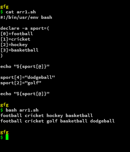 Bash Scripting Array