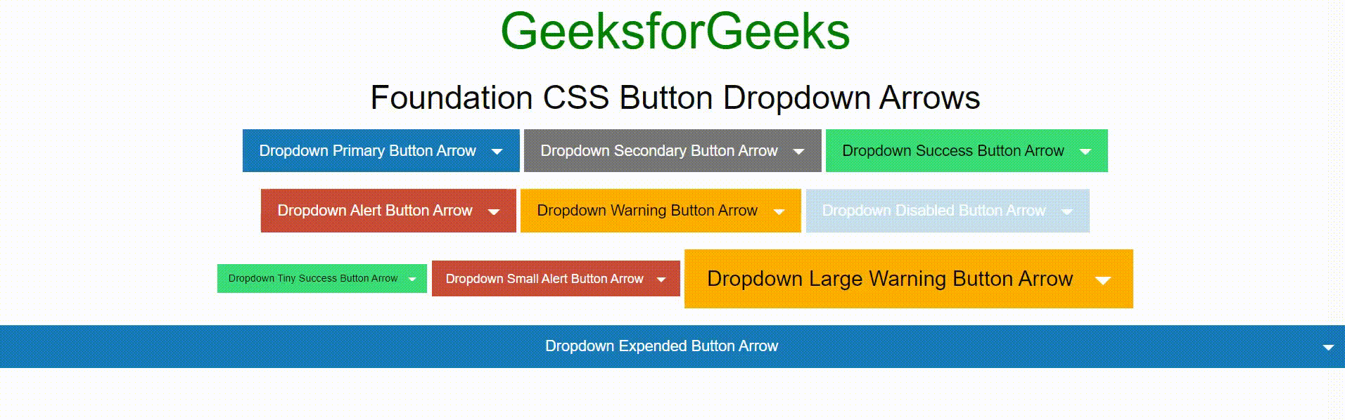 Foundation CSS Button Dropdown Arrows