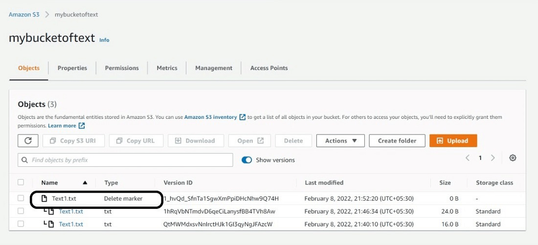 Amazon Simple Storage Service(S3) Versioning
