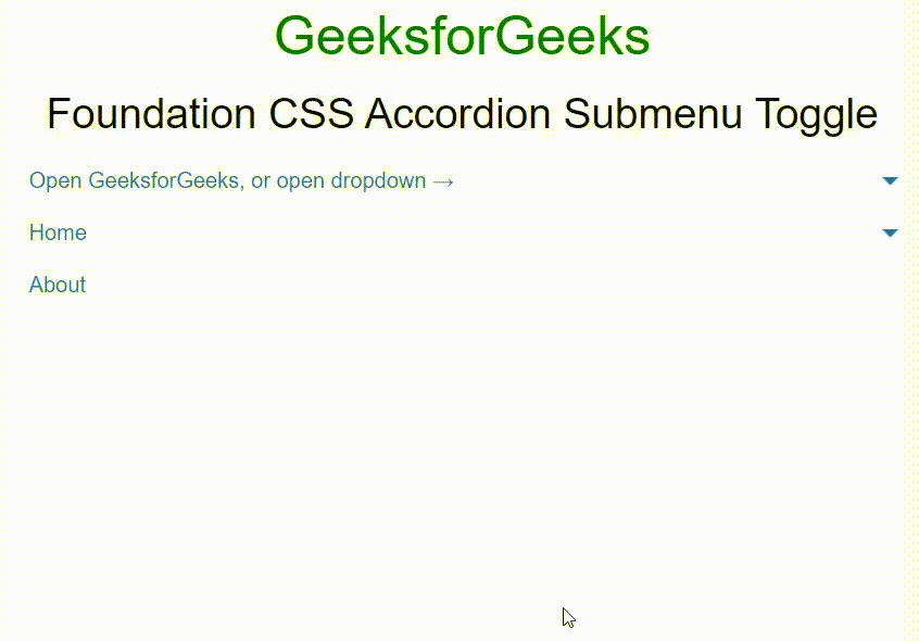 Foundation CSS Accordion Submenu Toggle