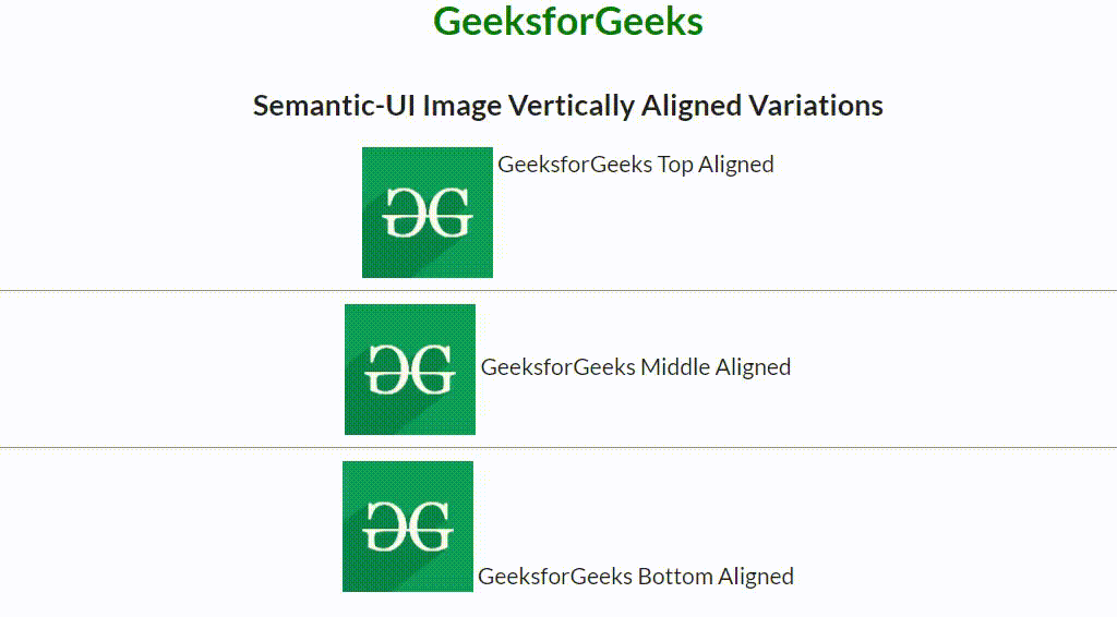 Variations alignées verticalement de l’image sémantique de l’interface