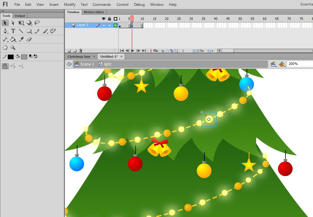 How to Animate a Christmas Tree using Flash?