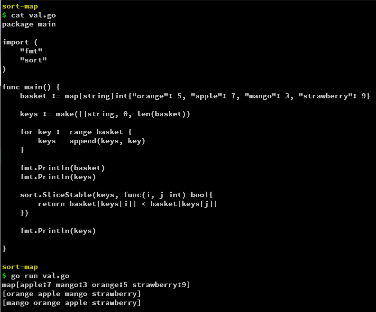How to Sort Golang Map By Keys or Values?