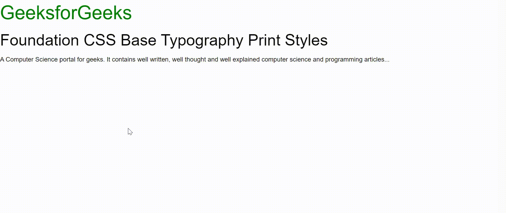 Foundation CSS Base Typography Print Styles