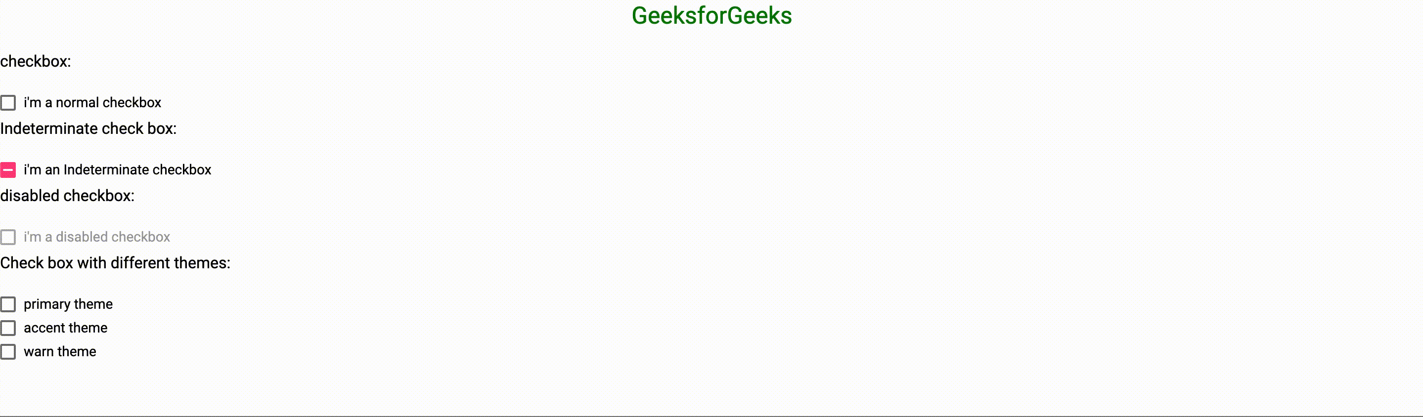 Angular Material Checkbox