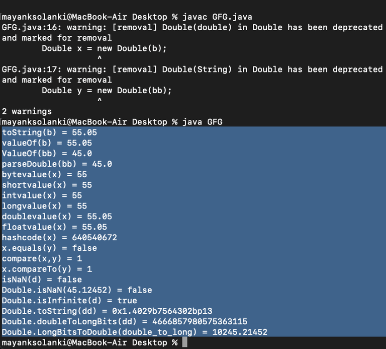 Java.Lang.Double Class in Java