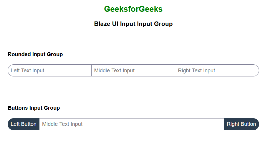 Blaze UI Input InputGroups