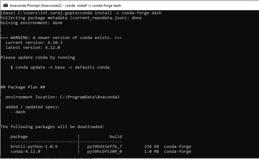 How to Install Python Dash with Conda ?