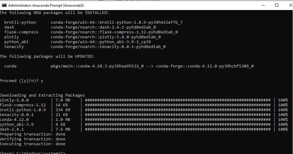 How to Install Python Dash with Conda ?