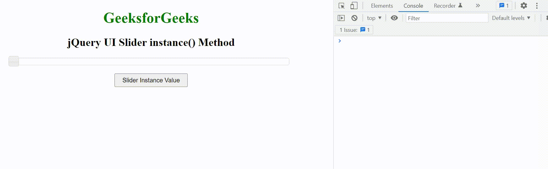 jQuery UI Slider instance() Method