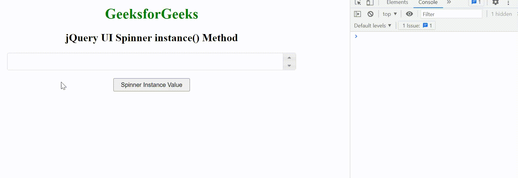 jQuery UI Spinner instancia() Método Barcelona Geeks