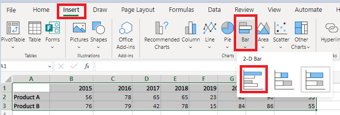 How to make Overlapping Bar Chart in Excel? | GeeksforGeeks