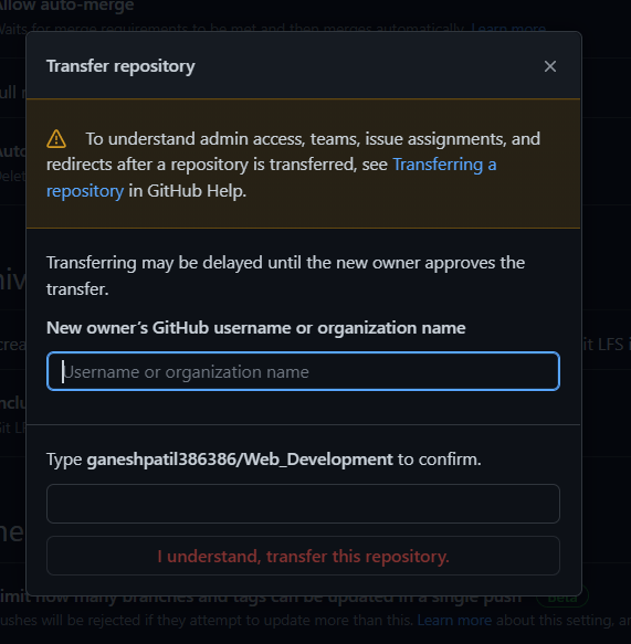 How to Transfer Local Repository to GitHub Organization?