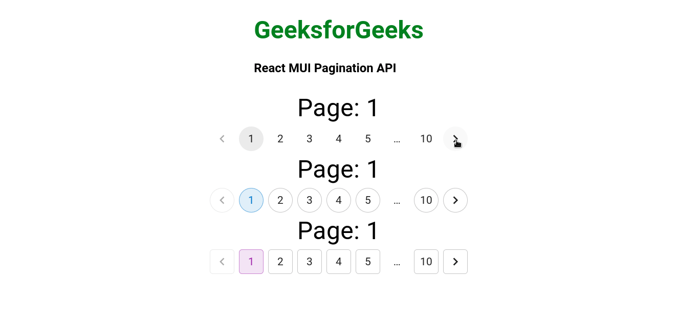 React MUI Pagination API