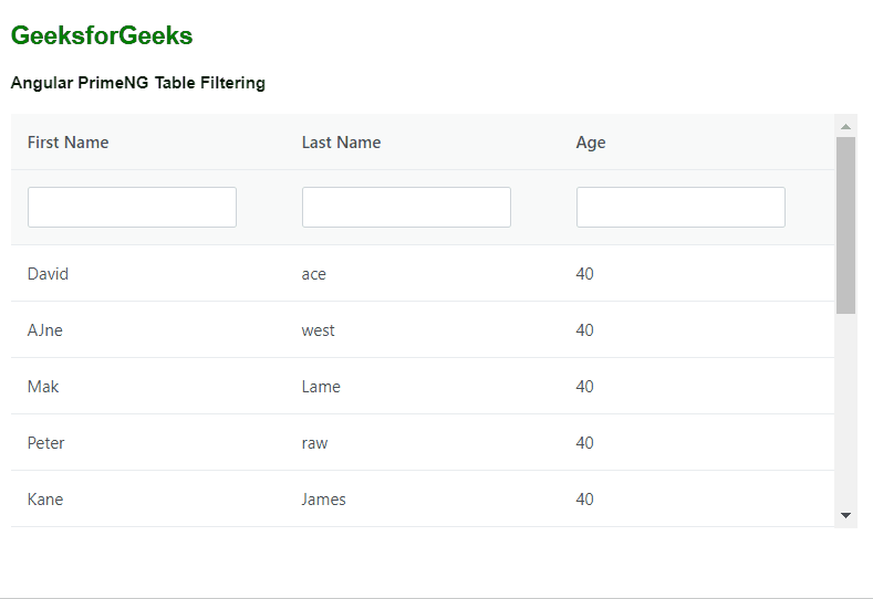 Angular PrimeNG Table Filtering
