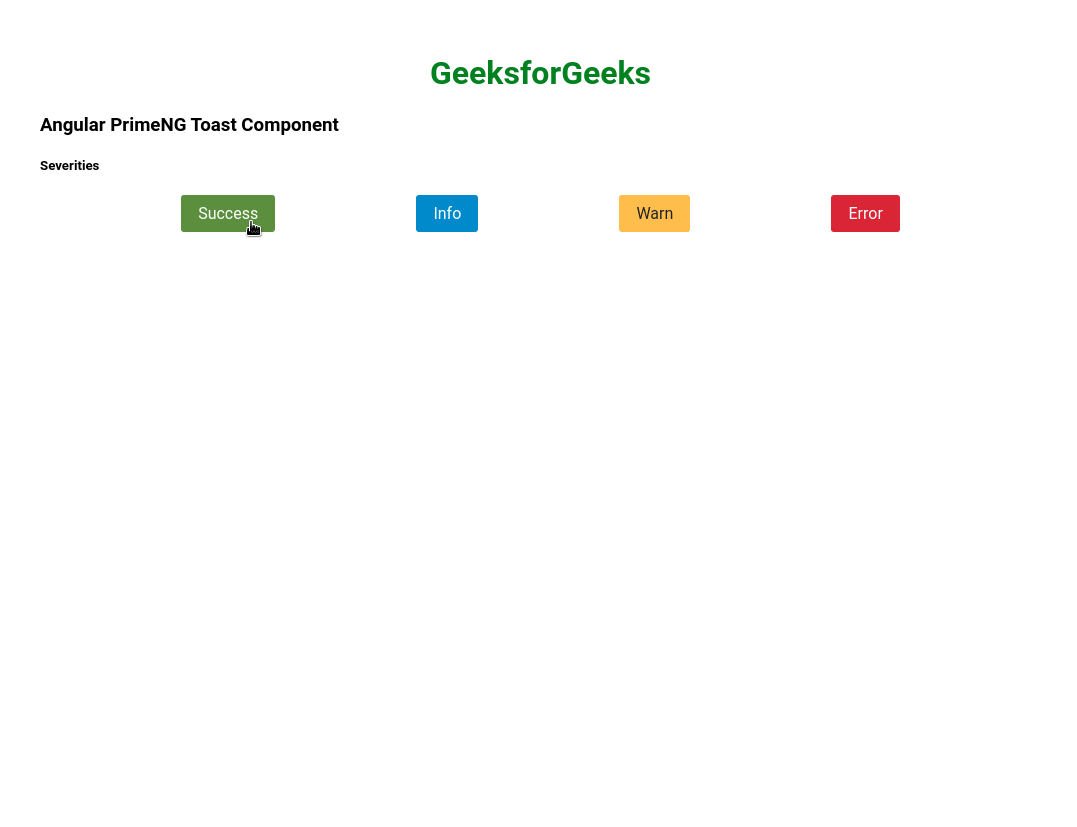 Angular PrimeNG Toast Component