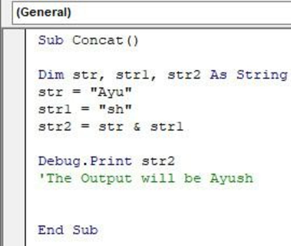 VBA Strings in Excel