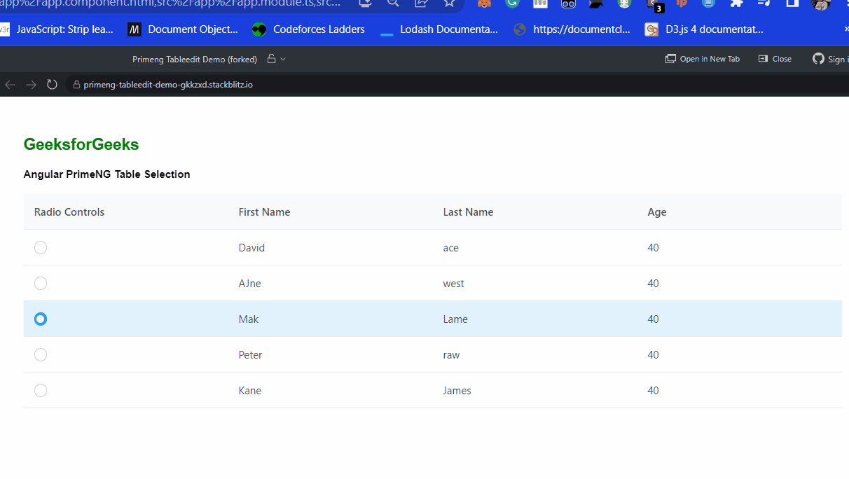 Angular PrimeNG Table Selection