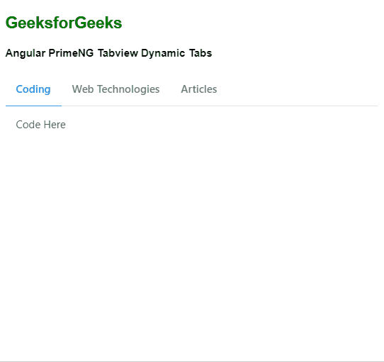 Angular PrimeNG TabView Dynamic Tabs