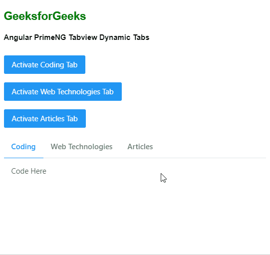 Angular PrimeNG TabView Dynamic Tabs