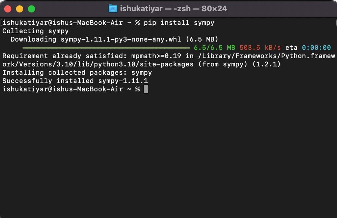 How to Install Python sympy on MacOS?