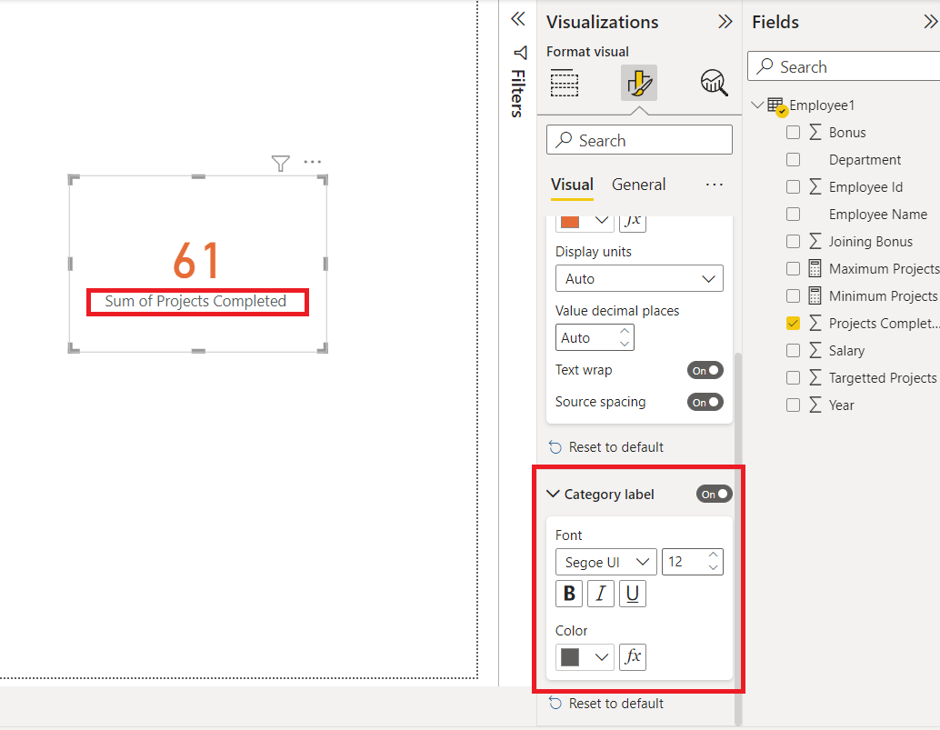 Power BI How to Format a Card?
