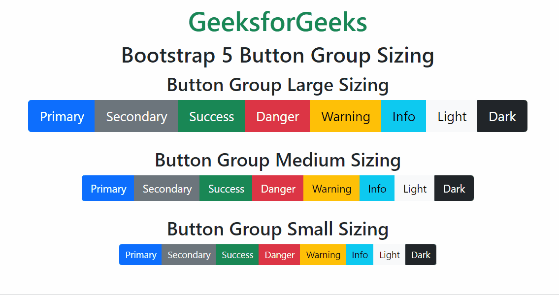 Bootstrap 5 Button Group Sizing