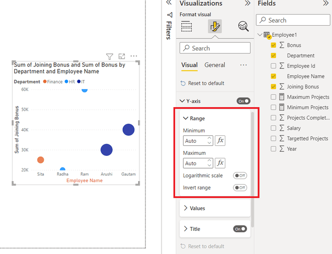 Power BI Format Scatter Chart