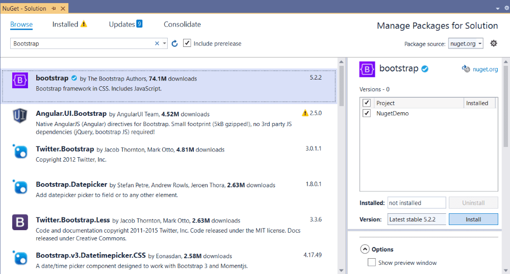 How to Install Nuget Package in C?
