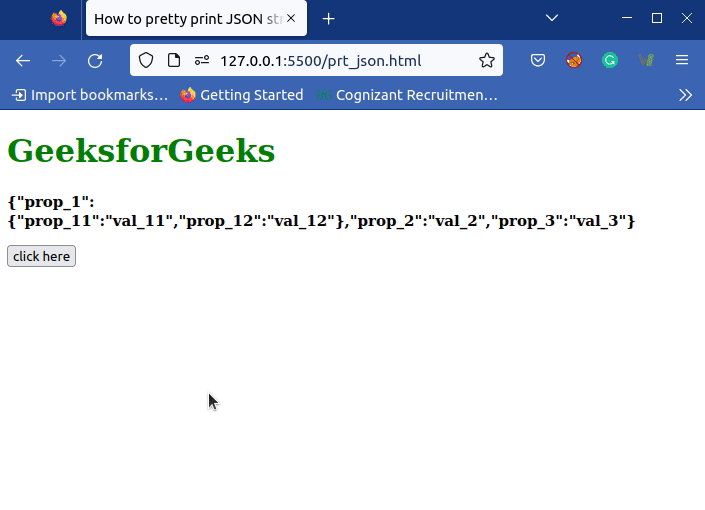 How to pretty print JSON string in JavaScript ?