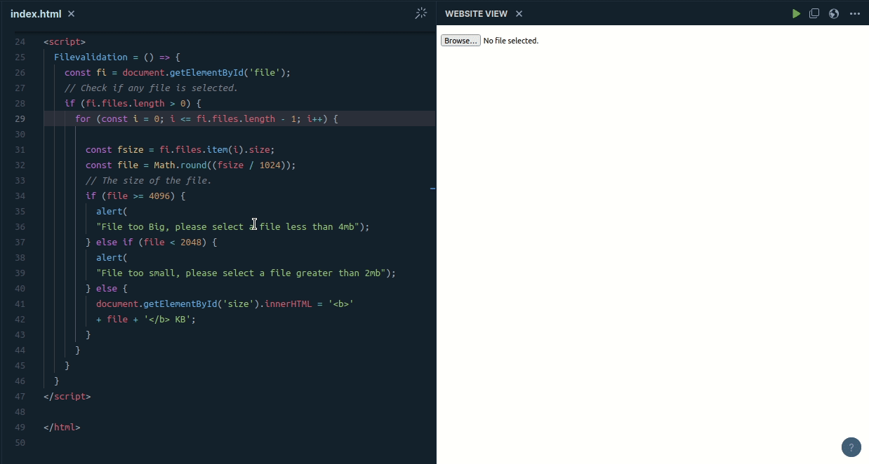 Validation of file size while uploading using JavaScript / jQuery