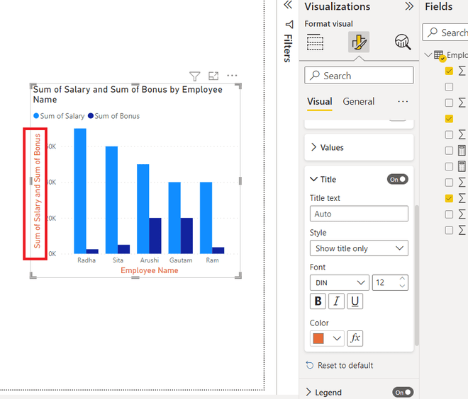 Power BI Format Clustered Column Chart