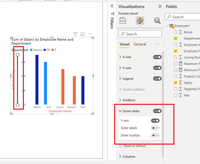 Power BI Format Clustered Column Chart