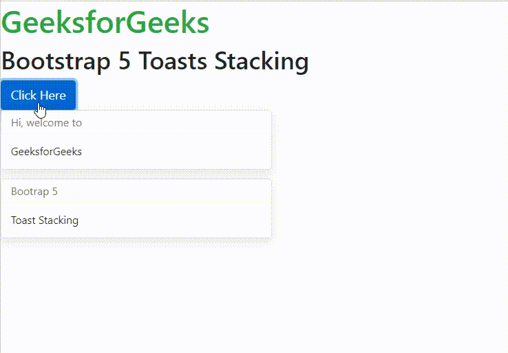 Bootstrap 5 Toasts Stacking