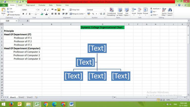 Dynamic Organizational Chart in Excel | GeeksforGeeks