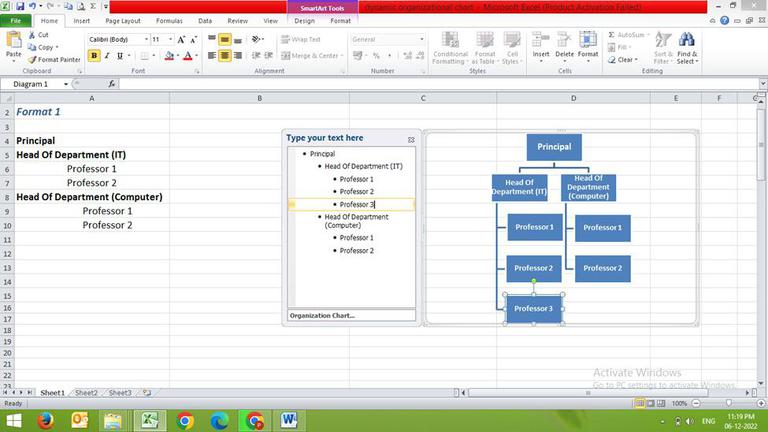 Dynamic Organizational Chart in Excel | GeeksforGeeks