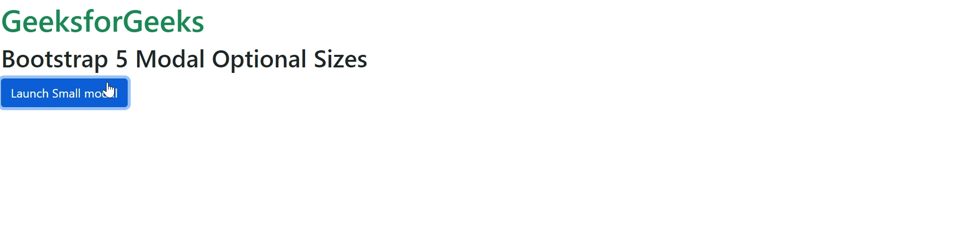 Bootstrap 5 Modal Optional Sizes