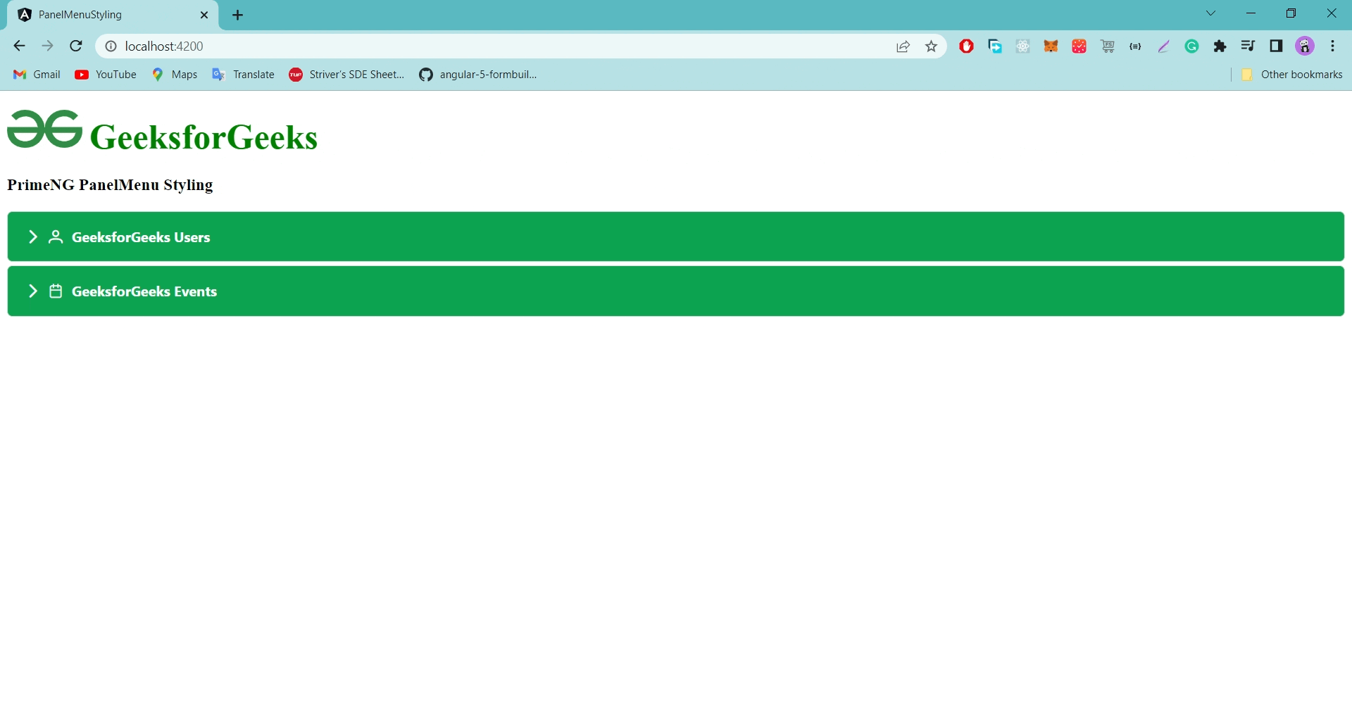 Angular PrimeNG PanelMenu Styling