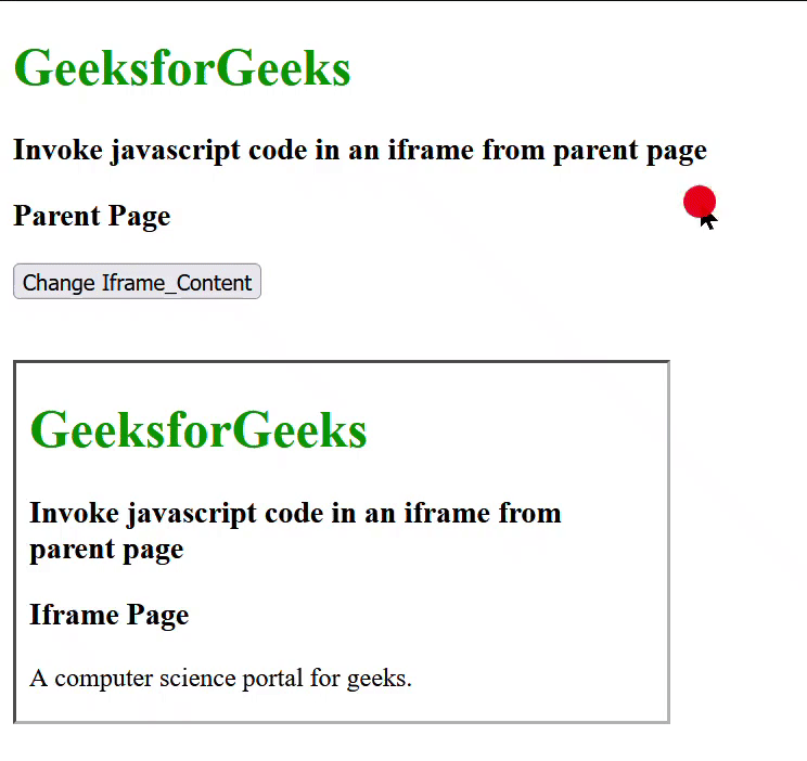 How to invoke JavaScript code in an iframe from parent page